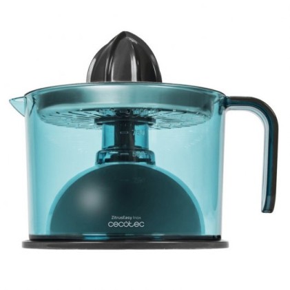 Spremiagrumi elettrico Cecotec ZitrusEasy Inox 40 W - Filtro in acciaio inossidabile - Fusto da 1 litro - Senza BPA - Doppia direzione di rotazione - Doppio cono - Copertura antipolvere