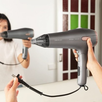 Cecotec Bamba IoniCare 5250 EasyCollect Pro Asciugacapelli ionico 2100 W CC - Funzione avvolgicavo automatico - Pieghevole - Ioni reali - Ugello concentratore e diffusore - 2 velocit&agrave;