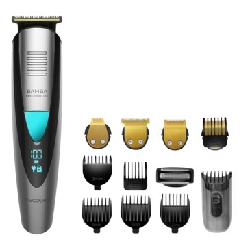 Rasoio tagliacapelli Cecotec Bamba PrecisionCare Multigrooming Pro - Multifunzione 5 in 1 - Impermeabile - Lame rivestite in titanio - Display digitale - 13 impostazioni di lunghezza - 6 pettini
