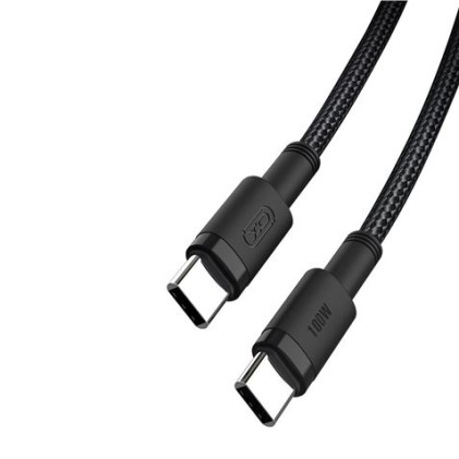Cavo intrecciato XO da USB-C maschio a USB-C maschio 100 W - Carica + trasmissione dati ad alta velocit&agrave; - Lunghezza 1,50 m