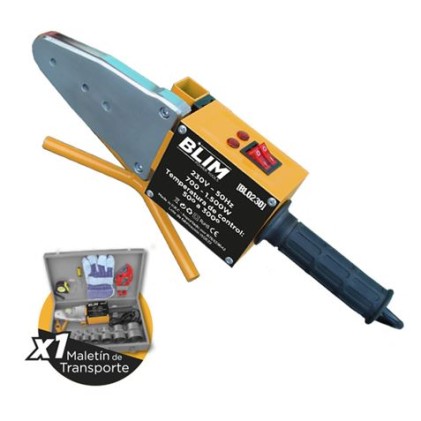 Saldatrice per tubi Blim PPR 700-1500 W - Temperatura di controllo da 50º a 300º - Include custodia per il trasporto con accessori