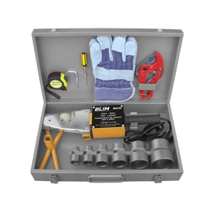 Saldatrice per tubi Blim PPR 700-1500 W - Temperatura di controllo da 50º a 300º - Include custodia per il trasporto con accessori