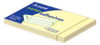 Dohe Blocco da 100 Foglietti Adesivi 75x125mm - Colore Giallo