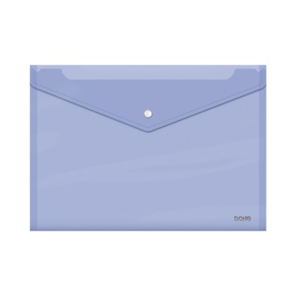 Busta Dohe con Chiusura a Scatto - Formato Folio Plus Orizzontale - Polipropilene Cristallo Trasparente 150 Micron - Colore Viola