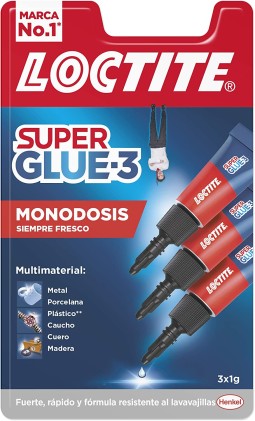 Loctite Confezione da 3 Super Colla-3 Mini Trio Originale - 1gr - Tripla Forza - Adesivo Trasparente - Colla e Forza Istantanea - 2229418/2229419/2640065