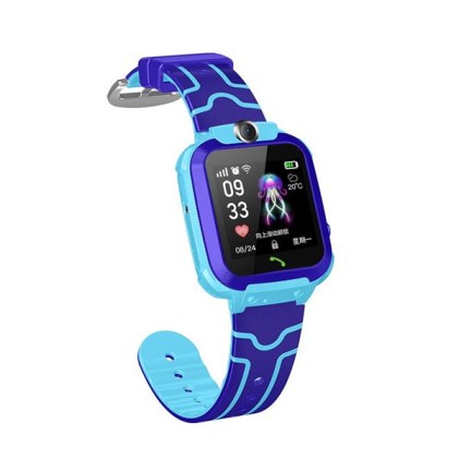 XO Smartwatch per Bambini - Schermo 1.44" - Fotocamera Frontale - Cinturino in Silicone - Carica Magnetica - Colore Blu/Lilla