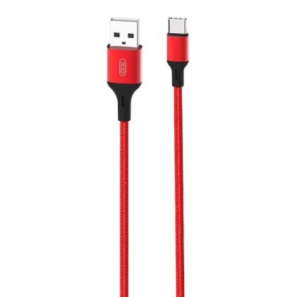 Cavo XO USB A maschio a tipo C - 2,4 A - Ricarica + trasmissione dati ad alta velocit&agrave; - 1 m - Colore rosso