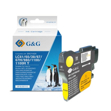 Cartuccia d'inchiostro compatibile gialla G&G Brother LC980/LC1100 - Sostituisce LC980Y/LC1100Y