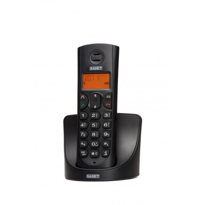 TELEFONO CORDLESS DECT GAP DISPLAY LCD 14 SEGMENTI RETROILLUMINATO FALCO NERO