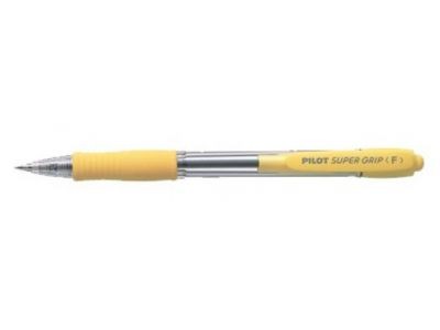Penna a Sfera Pilot SuperGrip Retrattile - Punta Rotonda 1.0mm - Linea 0.27mm - Inchiostro Olio - Impugnatura Ergonomica - Colore Giallo