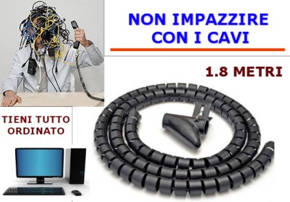 Avvolgi cavo cpricavi nascondi cavi flessibile spirale 1.8 metri