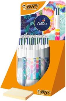 Bic 4 Colours Decor Espositore da 30 penne a sfera a scatto - Punta media da 1,0 mm - Inchiostro a base di olio - 4 colori