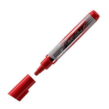 Pennarello per lavagna bianca Bic Velleda Tank - Punta larga - Inchiostro liquido - Cancellazione ottimale - Colore rosso