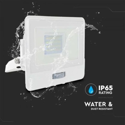 V-TAC PRO Faro LED Chip Samsung 20W con Sensore PIR Colore Bianco 6500K IP65