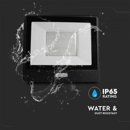 V-TAC PRO Faro LED Chip Samsung 50W con Sensore PIR Cavo 1m Colore Nero 3000K IP65