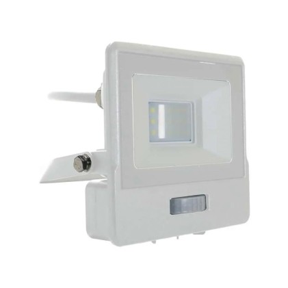 V-TAC PRO Faro LED Chip Samsung 10W con Sensore PIR Cavo 1m Colore Bianco 4000K IP65