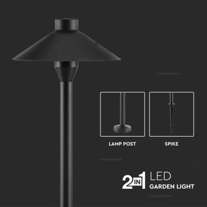 V-TAC PRO Piantana LED da Giardino 7W Chip Samsung con Picchetto Colore Nero 3000K IP65