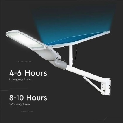 V-TAC PRO Armatura Stradale Chip Samsung con Pannello Solare 50W Colore Bianco 6000K IP65