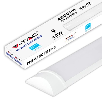V-TAC PRO Plafoniera LED Chip Samsung Prismatica 40W 120LM/W 120cm 3000K IP20