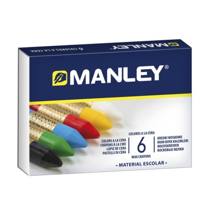 Manley Confezione da 6 Cere Morbide dalla Linea Morbida - Ideali per Varie Tecniche e Applicazioni - Ampia Gamma di Colori - Colori Assortiti