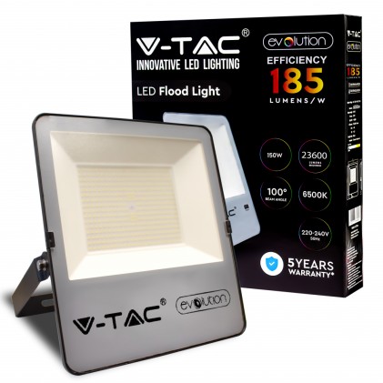 V-TAC PRO Faro LED Chip Samsung 150W 185LM/W Colore Nero 6500K IP65