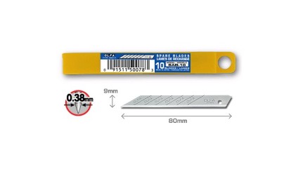 Olfa Confezione da 10 Lame di Ricambio per Cutter Olfa - 12 Segmenti - Larghezza 9mm