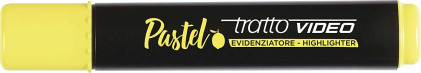 Tratto Video Pastel Fluorescente Marker - Punta a Scalpello - Inchiostro a Base di acqua - Asciugatura Rapida - Giallo Limone