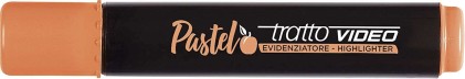Tratto Video Pennarello Pastello Fluorescente - Punta a Scalpello - Inchiostro ad Acqua - Asciugatura Rapida - Colore Arancione Albicocca