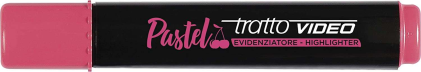 Tratto Video Pastel Fluorescente Marker - Punta a Scalpello - Inchiostro a Base d'Acqua - Asciugatura Rapida - Rosso Ciliegia