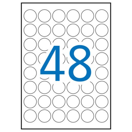 Apli Etichette Bianche Permanenti Ø 30,0mm 25 Fogli