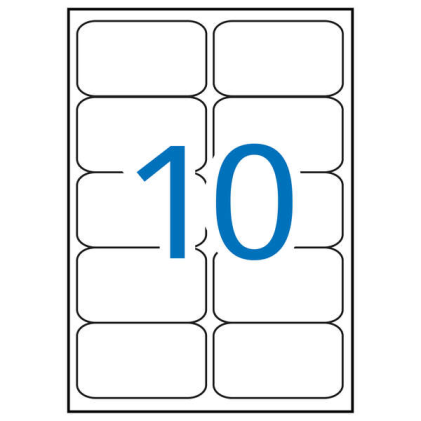 Apli Confezione da 100 etichette di qualit&agrave; fotografica 99,1x57 mm - 10 fogli da 10 etichette - Angoli arrotondati - Adesivo permanente - Bianco