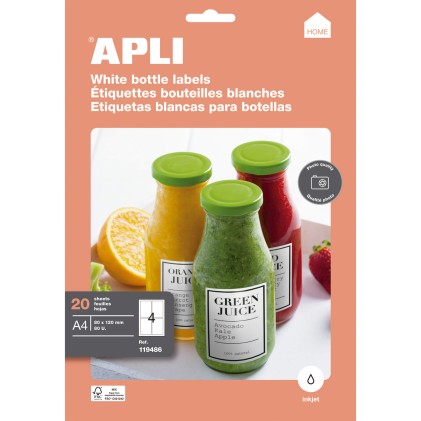 Apli Labels Home Bottiglie lucide 80 x 120 mm 20 fogli