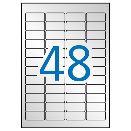 Etichette Apli argento metallizzato 45,7 x 21,2 mm 100 fogli
