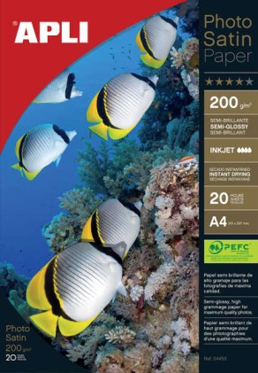 Carta fotografica Apli Photosatin A4 200g 20 fogli