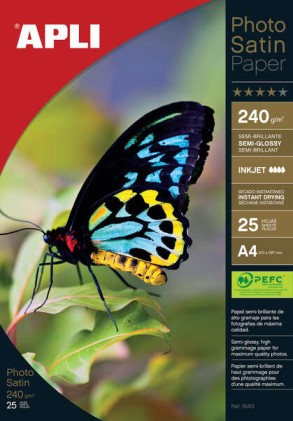 Carta fotografica Apli Photosatin A4 240g 25 fogli