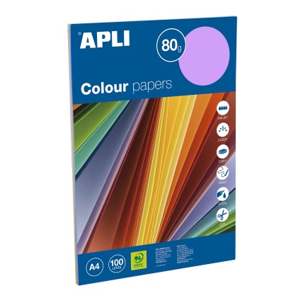 Carta Apli a colori assortiti intensi A4 100 fogli