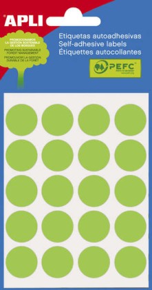 Etichette Apli Green Minibag &Oslash; 19,0 mm 5 fogli