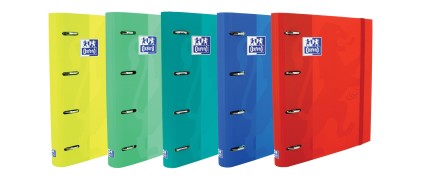 Raccoglitore Oxford Europeanbinder Touch 4 ad anelli formato A4+ con ricarica a griglia 5x5mm e 4 fori - copertina morbida al tatto - chiusura con elastico - colori assortiti