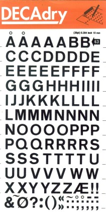 Apli Lettere Maiuscole Nere Trasferibili 10mm - Facile Applicazione - 129 Caratteri - Resistente all Acqua - Nero