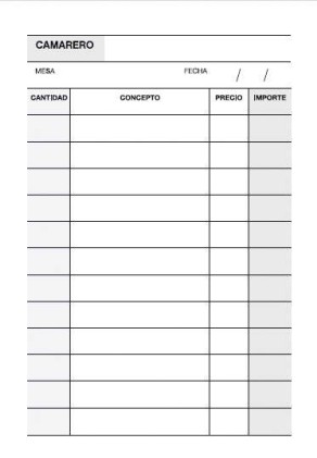 Apli A-140 Libretto degli assegni del cameriere Duplicato tascabile verticale - Formato 90x140mm - Carta autocopiante - 50 fogli - Colore originale bianco, copia giallo