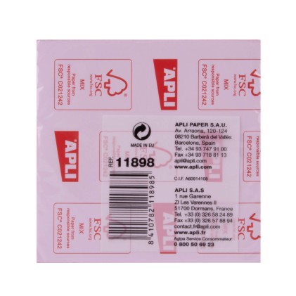 Apli Funny Sticky Notes 75x75mm - Blocco da 100 fogli - Adesivo di qualità - Facile da staccare - Rosa fluorescente