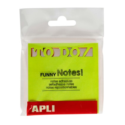 Apli Sticky Notes To Do 75x75mm Blocco 75 Fogli - 3 Colori Fluorescenti Assortiti - Ideale per Organizzare Attivit&agrave; - Vivaci