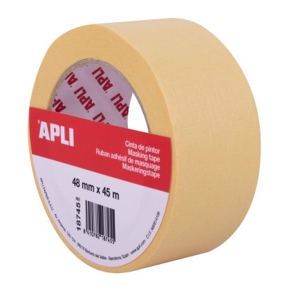 Nastro per pittori Apli 48 mm x 45 m - Facile da tagliare e applicare - Resistente all'umidit&agrave; - Ideale per dipingere e decorare - Blu