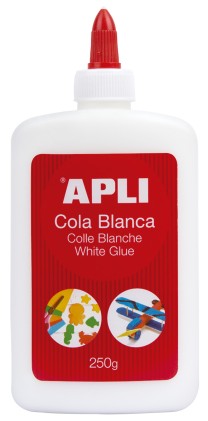 Apli Cola Blanca - 250g - Secado Rapido - Resistente al Agua - Ideal para Manualidades y Trabajos Escolares - Blanco