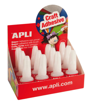 Adesivo Super Istantaneo Apli 10gr con Pennello Applicatore - Asciugatura Rapida - Facile Applicazione - Resistente all'Acqua - Trasparente