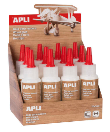 Flacone di colla per legno Apli da 80 ml - Applicatore di precisione incluso - Elevato potere adesivo - Trasparente una volta asciutto - Senza solventi