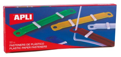 Apli Elementi di fissaggio in plastica con linguetta - Dimensioni 90x12mm - Chiusura a compressore - Colori assortiti - Ideale per organizzare la carta
