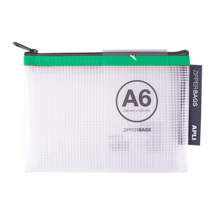 Buste Apli Porta-Todo in Gomma Eva Trasparente - Formato A6 (168x125mm) - Chiusura Zip - Colori Assortiti