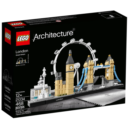 LEGO 21034 Londra, 468 pezzi, London Eye, Big Ben e Tower Bridge, Modellismo Monumenti