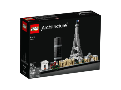 LEGO 21044 Parigi, 649 pezzi, con Torre Eiffel e Museo del Louvre, Modellismo Monumenti, Set da Collezione Skyline